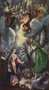 El Greco: La Anunciación (1596 – 1600), óleo sobre lienzo, Museo del Prado, Madrid.