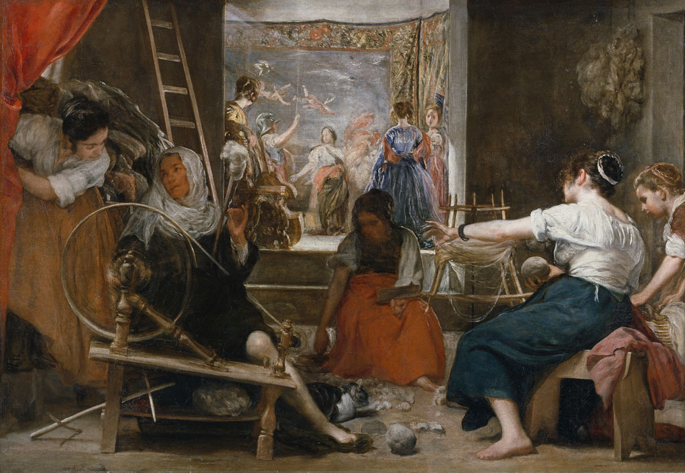 Diego Velázquez: La fábula de Aracne o Las hilanderas (c.1657), óleo sobre lienzo, Museo del Prado, Madrid. 