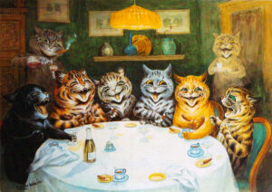 arte marginal-Louis Wain: Después de la cena, el orador (1899) Bethlem Museum of the Mind, Londres.